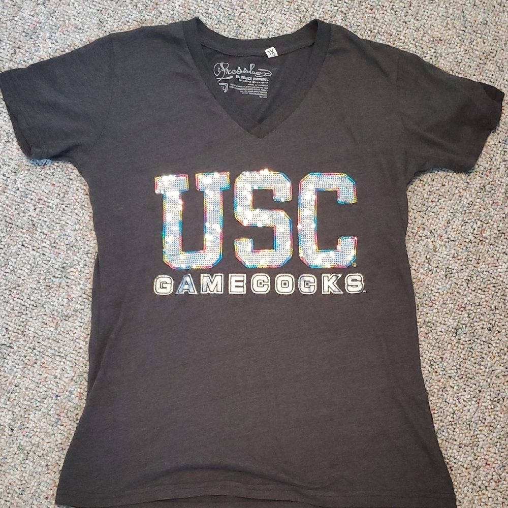 Pressbox USC Gamecocks Sequin T-Shirt Size XL